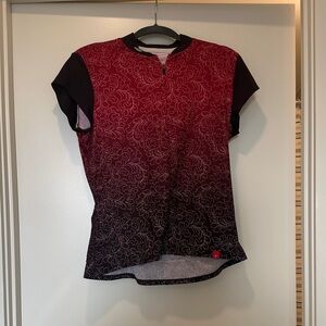 SUGOI Women's Red and Black Patterned Jersey